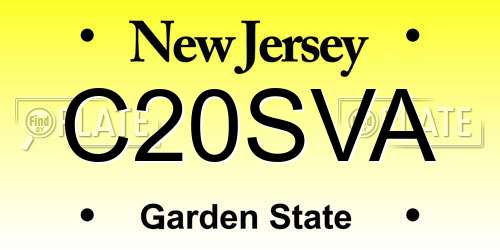 C20SVA New Jersey License Plate