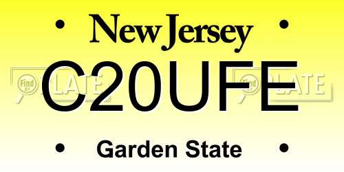 C20UFE New Jersey License Plate