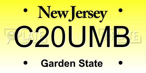 C20UMB New Jersey License Plate