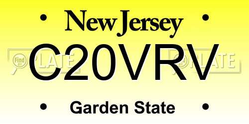 C20VRV New Jersey License Plate