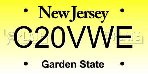 C20VWE New Jersey License Plate