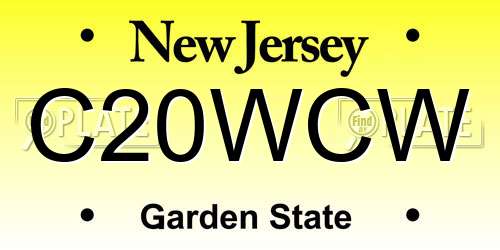 C20WCW New Jersey License Plate