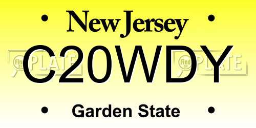 C20WDY New Jersey License Plate