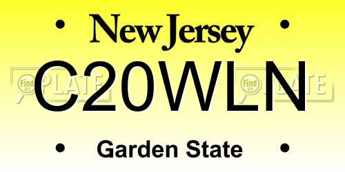 C20WLN New Jersey License Plate