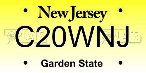 C20WNJ New Jersey License Plate