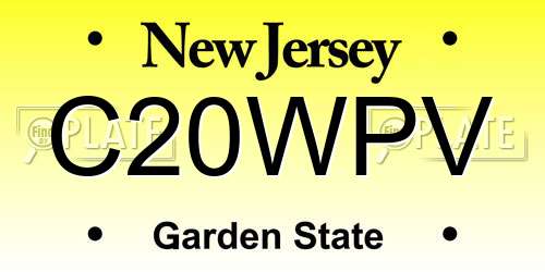 C20WPV New Jersey License Plate