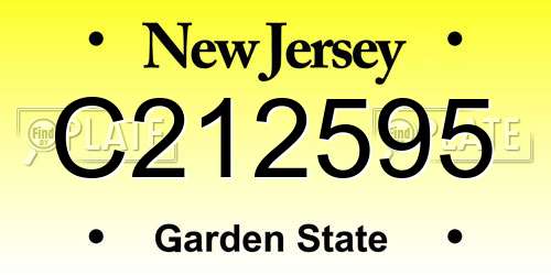 C212595 New Jersey License Plate