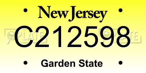 C212598 New Jersey License Plate