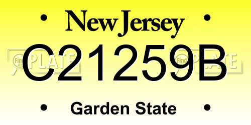 C21259B New Jersey License Plate