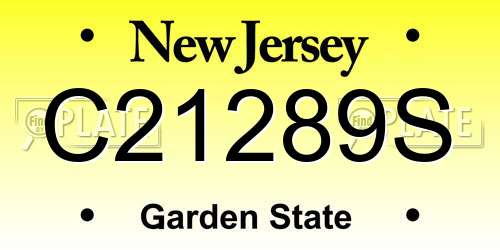 C21289S New Jersey License Plate