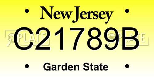 C21789B New Jersey License Plate