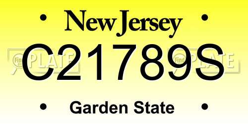 C21789S New Jersey License Plate