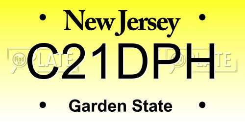 C21DPH New Jersey License Plate