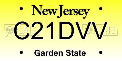 C21DVV New Jersey License Plate