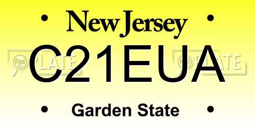 C21EUA New Jersey License Plate