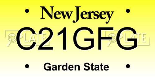 C21GFG New Jersey License Plate