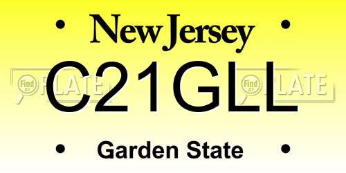 C21GLL New Jersey License Plate