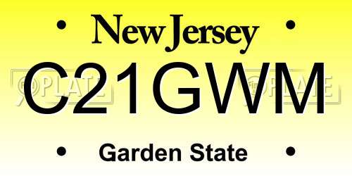 C21GWM New Jersey License Plate