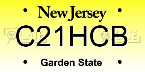 C21HCB New Jersey License Plate