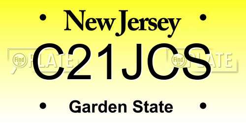 C21JCS New Jersey License Plate