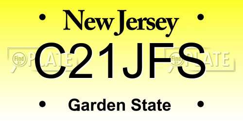 C21JFS New Jersey License Plate