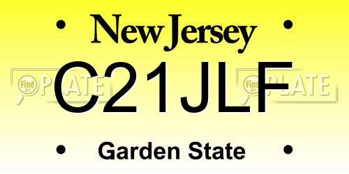 C21JLF New Jersey License Plate