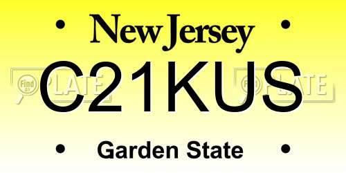 C21KUS New Jersey License Plate