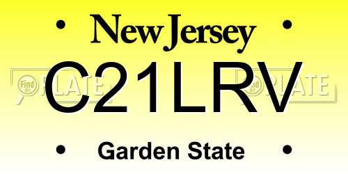 C21LRV New Jersey License Plate