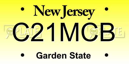 C21MCB New Jersey License Plate