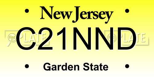 C21NND New Jersey License Plate