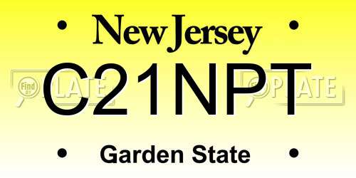 C21NPT New Jersey License Plate