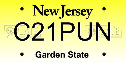 C21PUN New Jersey License Plate