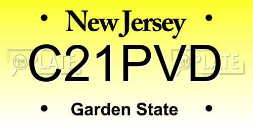 C21PVD New Jersey License Plate