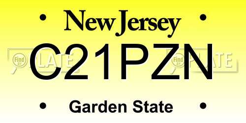 C21PZN New Jersey License Plate