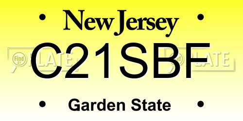 C21SBF New Jersey License Plate