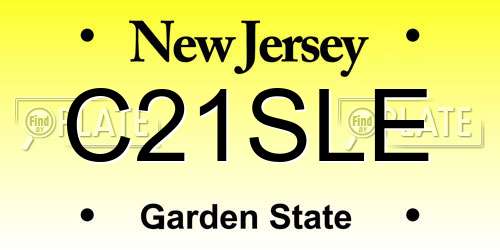 C21SLE New Jersey License Plate