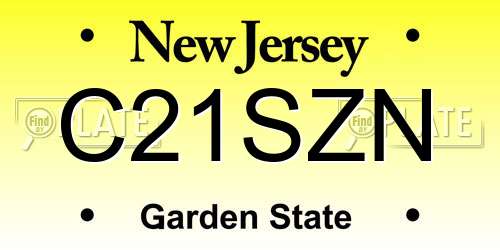 C21SZN New Jersey License Plate