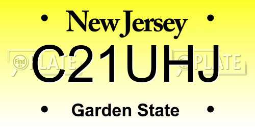 C21UHJ New Jersey License Plate