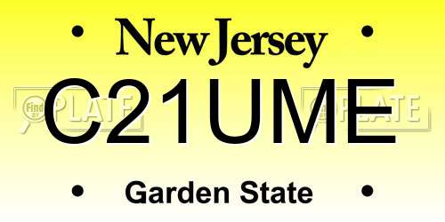 C21UME New Jersey License Plate