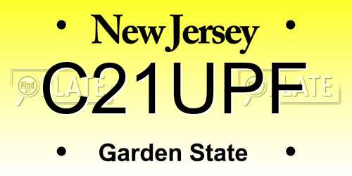C21UPF New Jersey License Plate