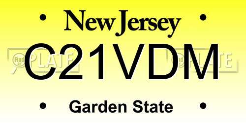 C21VDM New Jersey License Plate