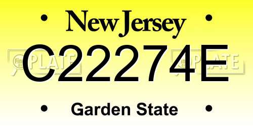 C22274E New Jersey License Plate