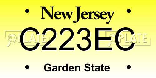 C223EC New Jersey License Plate