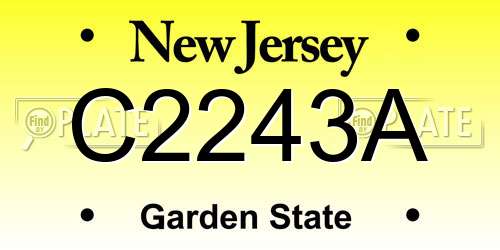 C2243A New Jersey License Plate