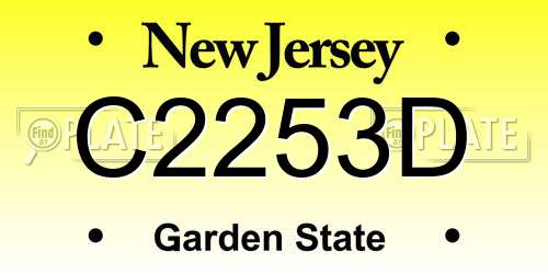 C2253D New Jersey License Plate