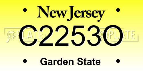 C2253O New Jersey License Plate