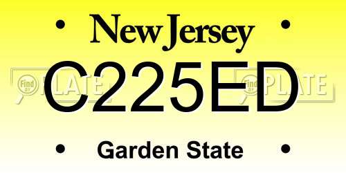 C225ED New Jersey License Plate