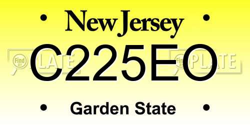 C225EO New Jersey License Plate