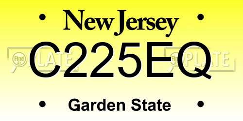 C225EQ New Jersey License Plate