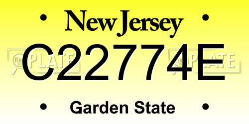 C22774E New Jersey License Plate